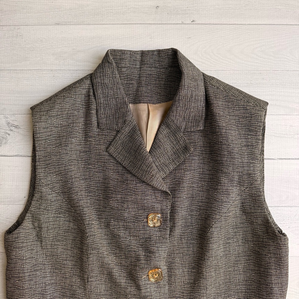 Vintage Inez Studio Classic Woven Metallic Women's Vest Size M - Picture 5 of 8